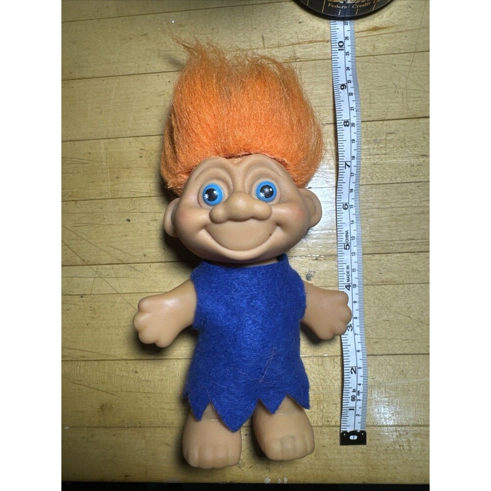Vintage Toymax Talking Troll Caveman HTF Starry Eyes Orange Hair NOT Working